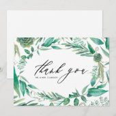 Waterverf Greenery en Succulents Lijst Wedding Bedankkaart (Voorkant / Achterkant)