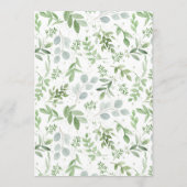 Waterverf Greenery en White Flower Wedding Advieskaart (Achterkant)