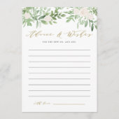 Waterverf Greenery en White Flower Wedding Advieskaart (Voorkant)