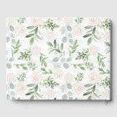 Waterverf Greenery en White Flowers Grey Wedding Gastenboek (Achterkant)