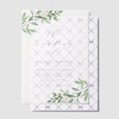 Waterverf Greenery en White Flowers Grey Wedding Vellum Uitnodigingen (Offset (Uitnodiging))