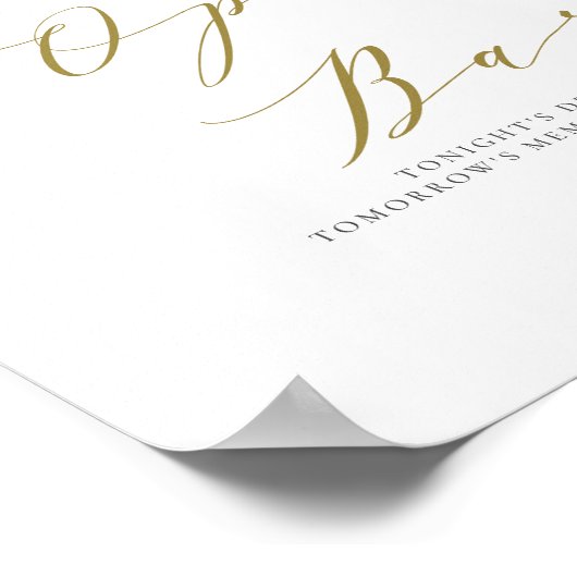 Waterverf Greenery en White Flowers Open Bar Poster (Hoek)