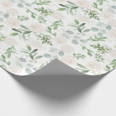 Waterverf Greenery en White Flowers Pattern Cadeaupapier (Hoek)
