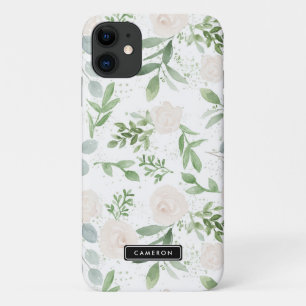 Waterverf Greenery en White Flowers Pattern Case-Mate iPhone Case