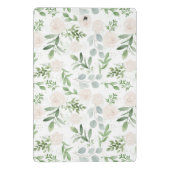 Waterverf Greenery en White Flowers Pattern Mini Klembord (Achterkant)