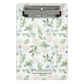 Waterverf Greenery en White Flowers Pattern Mini Klembord (Voorkant)
