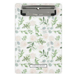 Waterverf Greenery en White Flowers Pattern Mini Klembord