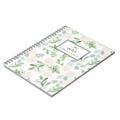 Waterverf Greenery en White Flowers Pattern Notitieboek (Linkerzijde)