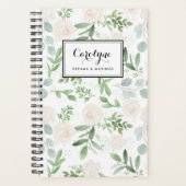 Waterverf Greenery en White Flowers Pattern Planner (Voorkant)