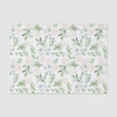 Waterverf Greenery en White Flowers Pattern Tissuepapier (Voorkant)