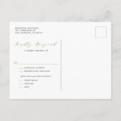 Waterverf Greenery en White Flowers RSVP Uitnodiging Briefkaart (Achterkant)