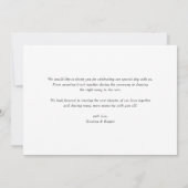 Waterverf Greenery en White Flowers Wedding Bedankkaart (Achterkant)