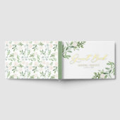 Waterverf Greenery en White Flowers Wedding Gastenboek (Volledig)
