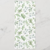Waterverf Greenery en White Flowers Wedding Menu (Achterkant)