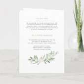 Waterverf Greenery en White Flowers Wedding Programma (Achterkant)