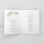 Waterverf Greenery en White Flowers Wedding Programma (Binnen)