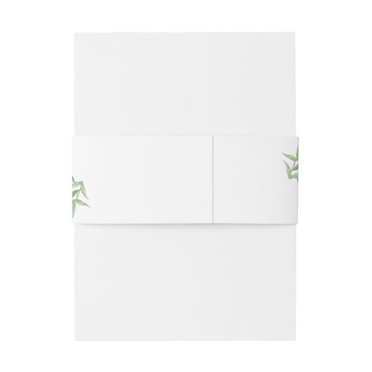 Waterverf Greenery en White Flowers Wedding Uitnodigingen Wikkel (Achterkant Voorbeeld)