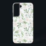 Waterverf Greenery en Witte Bloemen Gepersonalisee Samsung Galaxy Hoesje<br><div class="desc">Samsung Galaxy-Hoesje met een waterverf van eucalyptusbladeren,  bladeren en witte bloemen Personaliseer je eigen naam of voeg een korte zin toe. Dit greenery Samsung Galaxy Hoesje is perfect als een gepersonaliseerd cadeau.</div>