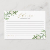 Waterverf Greenery en Witte Bloemen Nieuwe Ouders Advieskaart (Voorkant)