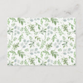Waterverf Greenery en Witte Bloemen Nieuwe Ouders Advieskaart (Achterkant)