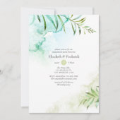 Waterverf Greenery Engagement Party Kaart (Voorkant)