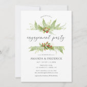 Waterverf Greenery Engagement Party Kaart (Voorkant)