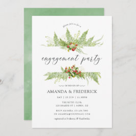 Waterverf Greenery Engagement Party Kaart