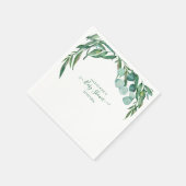 Waterverf Greenery, Eucalyptus Baby shower Servet (Hoek)