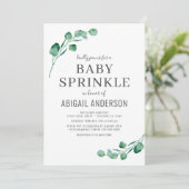 Waterverf Greenery Eucalyptus Baby Sprinkle Kaart (Staand voorkant)