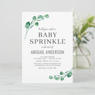 Waterverf Greenery Eucalyptus Baby Sprinkle Kaart