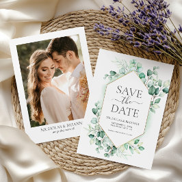 Waterverf Greenery Eucalyptus Elegant Foto Save The Date