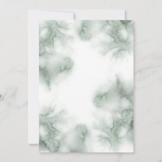 Waterverf Greenery | Eucalyptus Engagement Party Kaart (Achterkant)