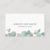 Waterverf Greenery Eucalyptus Flat Place Card Visitekaartje (Achterkant)