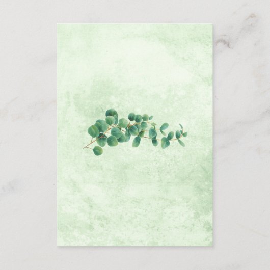 Waterverf Greenery Eucalyptus geeft de datum op Informatiekaartje (Achterkant)