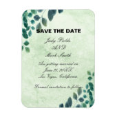 Waterverf Greenery Eucalyptus geeft de datum op Magneet (Verticaal)