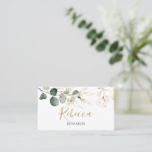 Waterverf Greenery Eucalyptus Gold Place card Plaatskaartje (Staand voorkant)