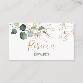 Waterverf Greenery Eucalyptus Gold Place card Plaatskaartje