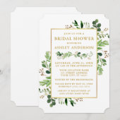 Waterverf Greenery Eucalyptus Gold Vrijgezellenfee Kaart (Voorkant / Achterkant)