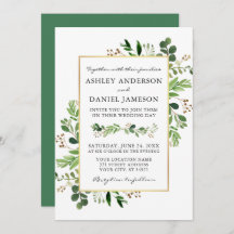 Waterverf Greenery Eucalyptus Gold Wedding