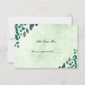 Waterverf Greenery Eucalyptus Leaves Place Card RSVP Kaartje (Voorkant)