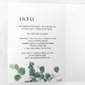 Waterverf Greenery Eucalyptus Leaves Wedding Drieluik Uitnodiging (Binnenzijde eerst)