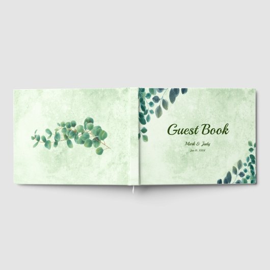 Waterverf Greenery Eucalyptus Leaves Wedding Gastenboek (Volledig)