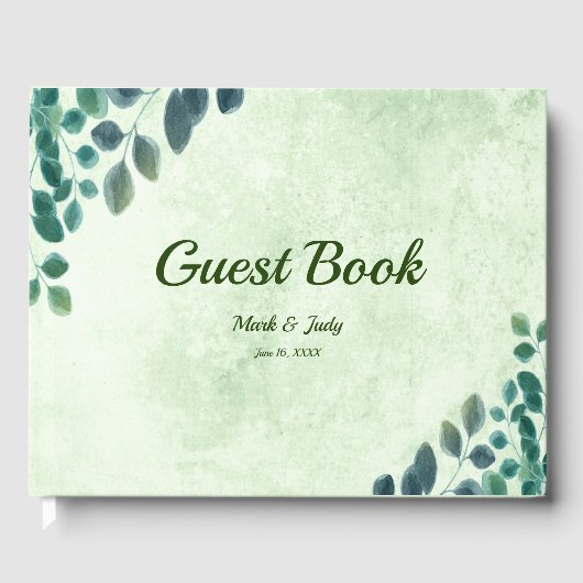 Waterverf Greenery Eucalyptus Leaves Wedding Gastenboek (Voorkant)