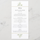 Waterverf Greenery Eucalyptus Weddenschap menu (Voorkant)