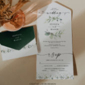 Waterverf Greenery Eucalyptus Wedding All In One Uitnodiging