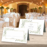 Waterverf Greenery Eucalyptus Wedding Plaatskaartje<br><div class="desc">Met delicate waterverf bladeren,  kunnen deze chique botanische plaatskaarten worden gepersonaliseerd met de bruid en bruidegoms namen en speciale datum. Ontworpen door Thisnotme©</div>