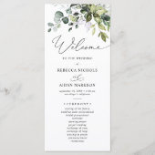 Waterverf Greenery Eucalyptus Wedding Programme Menu (Voorkant)