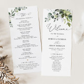 Waterverf Greenery Eucalyptus Wedding Programme Menu