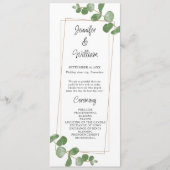 Waterverf Greenery Eucalyptus Wedding Programme Programmakaart (Voorkant)