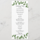 Waterverf Greenery Eucalyptus Wedding Programme Programmakaart (Achterkant)